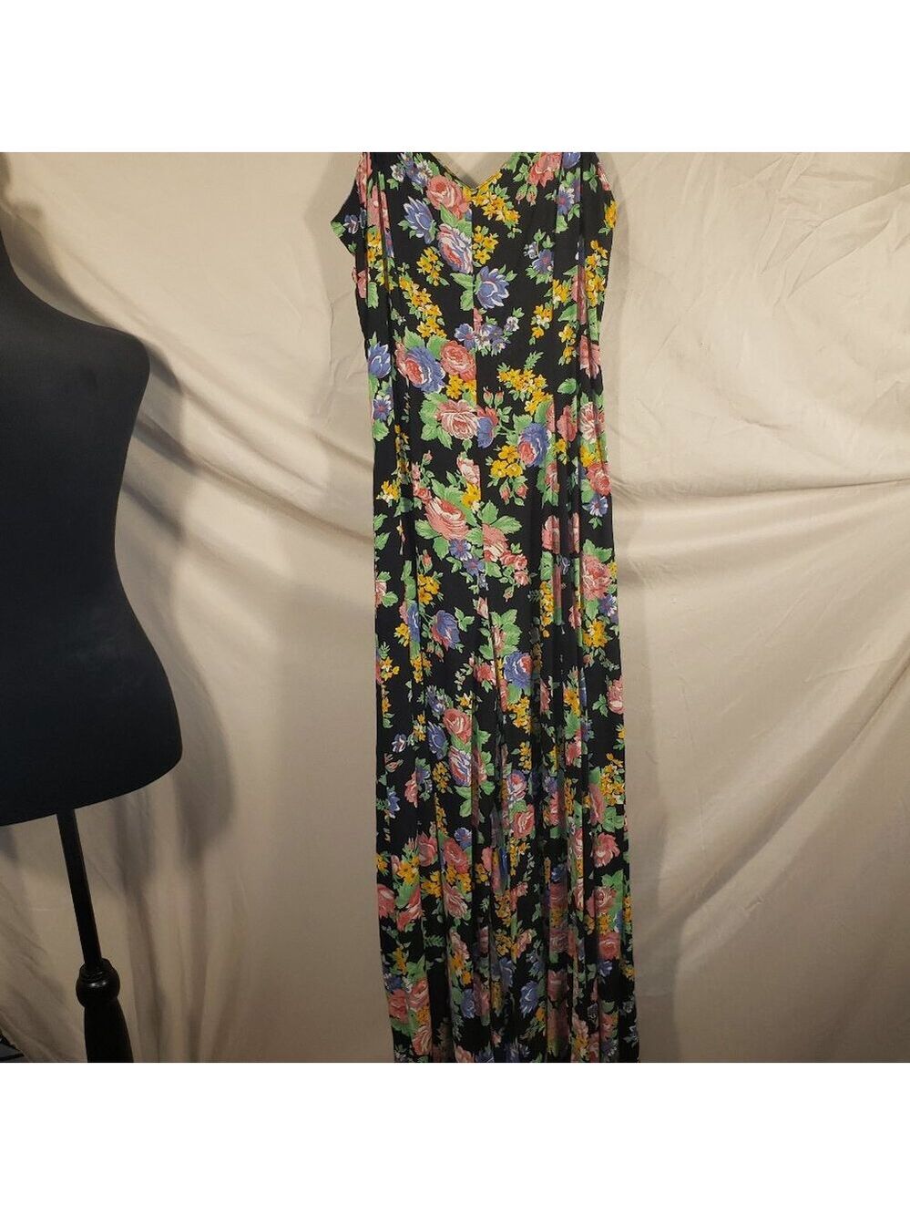 Paris Blues Black Floral Wide Leg Jumpsuit - Size 11